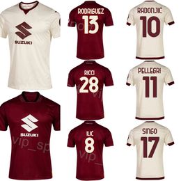 Soccer Torino Jersey 23-24 Club 10 RADONJIC 91 ZAPATA 13 RODRIGUEZ 19 BELLANOVA 28 RICCI 16 VLASIC 11 PELLEGRI BUONGIORNO ILIC Football Shirt Kits Custom Name Number