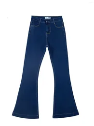 Women's Jeans Design Big Boot Cut Women Quality High Waist Denim Flared Pants Blue Ladies