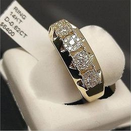 Sell Fashion Jewelry Wedding Band Ring 925 Sterling Silver&Gold Fill Pave White Sapphire CZ Diamond Popular Women Bridal Ring 296h