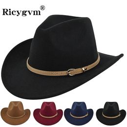 Wide Brim Hats Bucket Solid Colour Woollen Fedora Hat For Men Women Autumn Winter Fashion Church Jazz Cap Viking British Flat Felt Punk Fedoras 231027