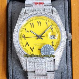 Luxury Watch eternity Watches RRF Latest products 126334 124300 126333 Yellow Arab Dial A2824 Automatic Mechanical Iced Out Full Mens 904L Steel Diamond table