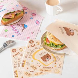 Gift Wrap 100pcs Sandwich Paper Bags Disposable Food Greaseproof Toast Hamburger Packaging Home Baking Kitchen Accessories