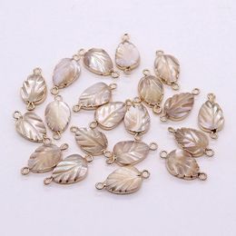 Pendant Necklaces Natural Seashell Connector Pendants Leaf Shape Charms For Jewelry Making DIY Bracelet Necklace Fashion Accessory