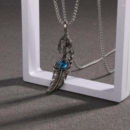 Pendant Necklaces Fashion Personality Design Eagle Claw Feather Eye Necklace Male Punk Trend Party Accessory Gift Wholesale