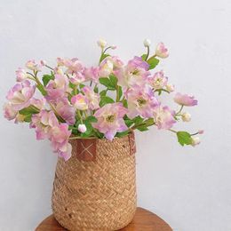 Decorative Flowers Artificial Rose Bouquet Hand Feeling Moisturising Simulation Office Home Decoration Wedding Flower Decor