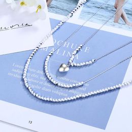 Chains 925 Sterling Silver Heart Cube Chain Choker Necklace For Women Luxury Quality Jewellery Gift Female Offers Jewellery