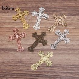BoYuTe 50 Pieces Lot 37 52MM Metal Brass Filigree Cross Materials Diy Hand Made Jewelry Findings Components297K