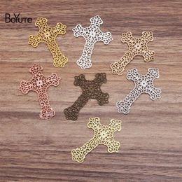 BoYuTe 50 Pieces Lot 37 52MM Metal Brass Filigree Cross Materials Diy Hand Made Jewellery Findings Components297K