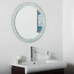 Bath Accessory Set 28" Dia. Round Double Layer Frameless Bathroom Vanity Mirror