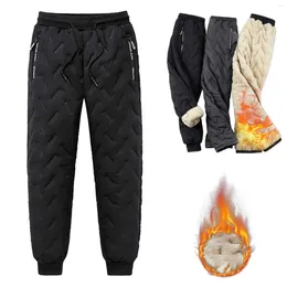 Men's Pants Unisex Lambswool Fleece Lined Joggers Jogging Bottoms Men Winter Warm Lightweight Sweatpants Power Memory