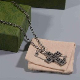 Jewellery 76% OFF double Cross Necklace Sterling Silver Antique Carved pattern square chain versatile couple necklace231h