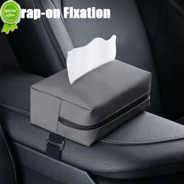 New Car Tissue Box PU Car Center Console Armrest Napkin Box Sun Visor Backseat Tissue Case Car Storage Bag With Fix Strap