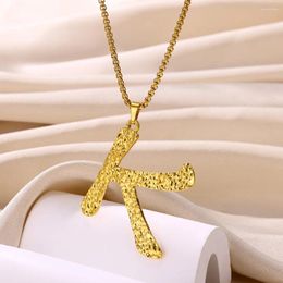 Pendant Necklaces Initial A-Z Letter For Women Man Stainless Steels Gold Color Alphabet Necklace Dainty Jewelry Bead Chain