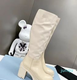 Fashion Women Martin boots Stitching Knitted Elastic Stockings Boots High-heeled Short Boot Autumn Winter