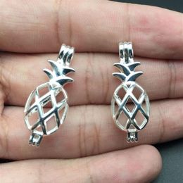10 PC pineapple essential oil diffuser Jewellery production provides silver-plated pendant - plus your own pearl stone makes it mor314R