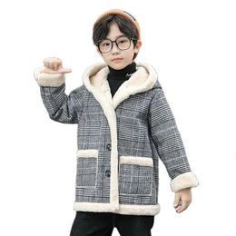 재킷 코트 소년 두꺼운 따뜻한 캐주얼 스타일 어린이 재킷 겨울 가을 의류 소년 6 8 10 12 14 231026