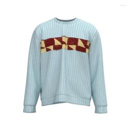 Men's Sweaters 2023 High Street Fasion Men Raf Sky Blue Gentleman Classic Cotton Knit Casual Pullover Sweatshirts