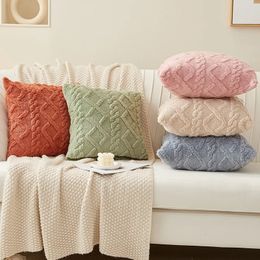 Geometric Throw Case 45 45cm Pink 3D Velvet Cushion Cover for Home Living Room Sofa Decor Supersoft Corduroy 231027