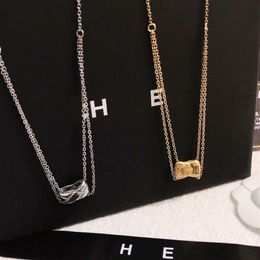 Luxury Design Diamond Necklace Designer Jewelry Pendant Necklace Fashion Young Style Long Chain Gold Plated Silver Accessories Exq315D