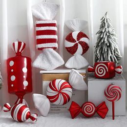 Christmas Decorations 2pcs Oversize Red white Candy Cane Christmas Tree Decorations for Home Christmas Ornament Xmas Navidad Gifts Year 2024 231027