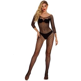 Sexy Mature Fishnet Bodystocking Nylon Teddy Full Bodysuit Open Crotch Bodysuit Lingerie Set lenceria para mujer