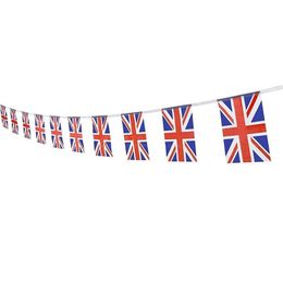 10m Union Jack Bunting Pendant Flags British Banner Fabric Flag Decoration for Birthday Wedding Party National Day Celebration BFU194C