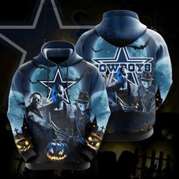 Men's Hoodies Sweatshirts Autumn New Halloween American Football D Fun Hoodie Men's and Women's Fashion Casual Harajuku Hoodie Pullover Unisex Sports Set L231027