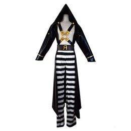 Anime Jojo Bizarre Adventure Risotto Nero Cosplay Costume Golden Wind Hat Top Belt Halloween Carnival Striped Pants Suit