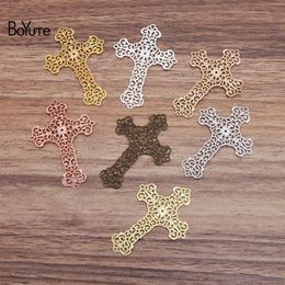 BoYuTe 50 Pieces Lot 37 52MM Metal Brass Filigree Cross Materials Diy Hand Made Jewellery Findings Components275U