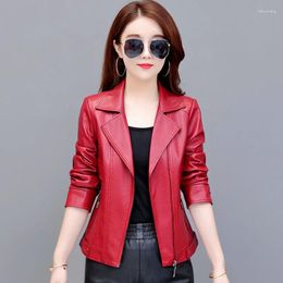 Women's Leather Fashion Big Size 3XL 4XL Motorcycle Jacket Women 2023 Spring Ladies Coat Female Jackets Clothing