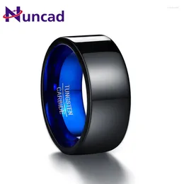 Cluster Rings NUNCAD 10mm Classic Black Blue Tungsten Carbide For Men Wedding Bands Polishing Ring DropT123R