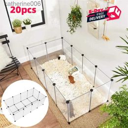 Baby Rail 20pcs Pet Playpen With Bottom DIY Expandable Fence Cage For Small Animals Guinea Pigs Hamsters Bunnies Rabbit Yard Pet SuppliesL231027