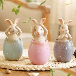 Party Decoration Easter Rabbit In Egg No Say Listen See Rabbits For Home Gift Kids 200929 Drop Delivery Garden Festive Supplies Event Dh8I0