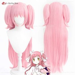 Catsuit Costumes Anime Puella Magi Magica Cosplay Wig 90cm Pink Kaname Madoka Heat Resistant Hair Halloween Women Wigs