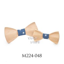 Bow Ties Fashion Chic Father Son Wood Bowtie Men Women Kid Pet Butterfly Suit Tuxedo Party Dinner Wedding Cravat Gift Creative Accessory 231027