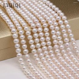 Loose Gemstones LVQIQI Natural Freshwater Pearl Beaded High Quality Round Punch Beads For Make Jewellery DIY Bracelet Necklace Accessories