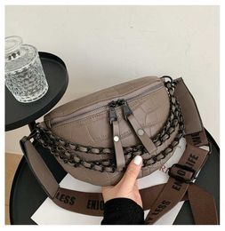 Bags Store Outlet Wide belt waist chain 2023 new trend crossbody sling one shoulder chest Korean version of women's bag