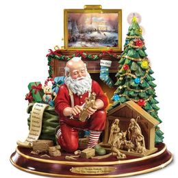 Christmas Decorations Decoration Sticker Santa Claus Tree Rotating Train Window Year Home Navidad 20x30CM 231027