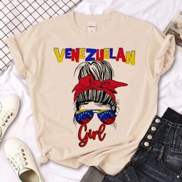 Kadın Tişörtleri Venezuela T-Shirts Kadın Yaz Kız Grafik Manga Sokak Giysileri