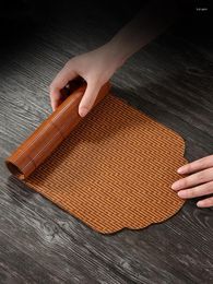 Tea Napkins Bamboo Tea-Seat Double-Sided Insulated Placemat Table Runner Fabric Craft Woven Utensils Chinese Zen Mat