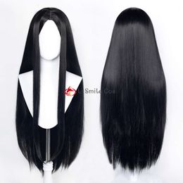 Catsuit Costumes Morticia Addams 80cm 100cm Long Centre Parting Black Straight Family WEDNESDAY ADAMS Cosplay Hair Wigs + Wig Cap