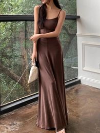 Casual Dresses Spaghetti Strap Elegant Bodycon Midi Black Long Dress Women Sleeveless Vintage Slim Fashion Summer Robe Female Party Vestidos