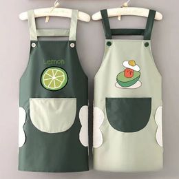 Aprons Apron for home kitchen waterproof and oil-proof for women cute and stylish working adult apron for dirty work 231026