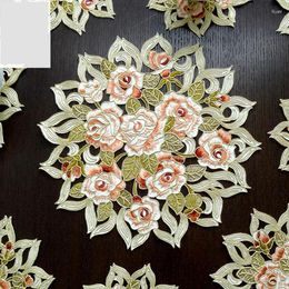 Table Mats 3PCS/set Classic Embroidered Rose Cabinet Hollow Decoration Accessories Placemat Coffee Mat Pads M568