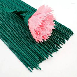 Decorative Flowers 100 Pieces Green Flower Pole No. 2 Rose Handmade Material For Artificial B7