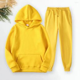 Men's Tracksuits Unisex Autumn Winter Hoodie Pants Suit Soft Breathable Windproof Solid Colour Men Casual Jogging Versatile Sportswear Set