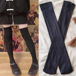 Women Socks Solid Color Black White Long Stockings JK Japan Style School Girls Thigh High Lolita Kawaii Cute Knee