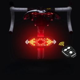 Bike Lights Rear light intelligent bicycle wireless remote control turn signal light bicycle LED tail light easy to Instal personal bicycle accessories new 231027
