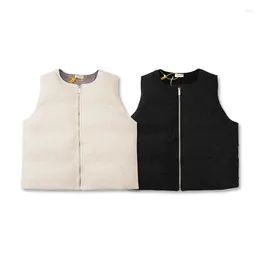 Men's Vests Arnodefrance Vest 1:1 High Quality Wool Cloth Zip Bread Jacket Women's White Black Sleeveless Cardigan