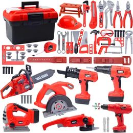 Tools Workshop Children Toy Tool Kits Engineer Simulated Repair Set Electric Drill Screwdriver Play House Christmas Gift for Boys Kids 231027